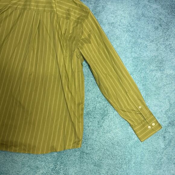 Eddie Bauer Men’s L Wrinkle-Free Green Button Down Shirt Cotton Long Sleeve - Picture 9 of 16